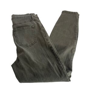 Altar'd State High Rise Skinny Jeans Womens Size 29/9 Exposed Button Fly Green